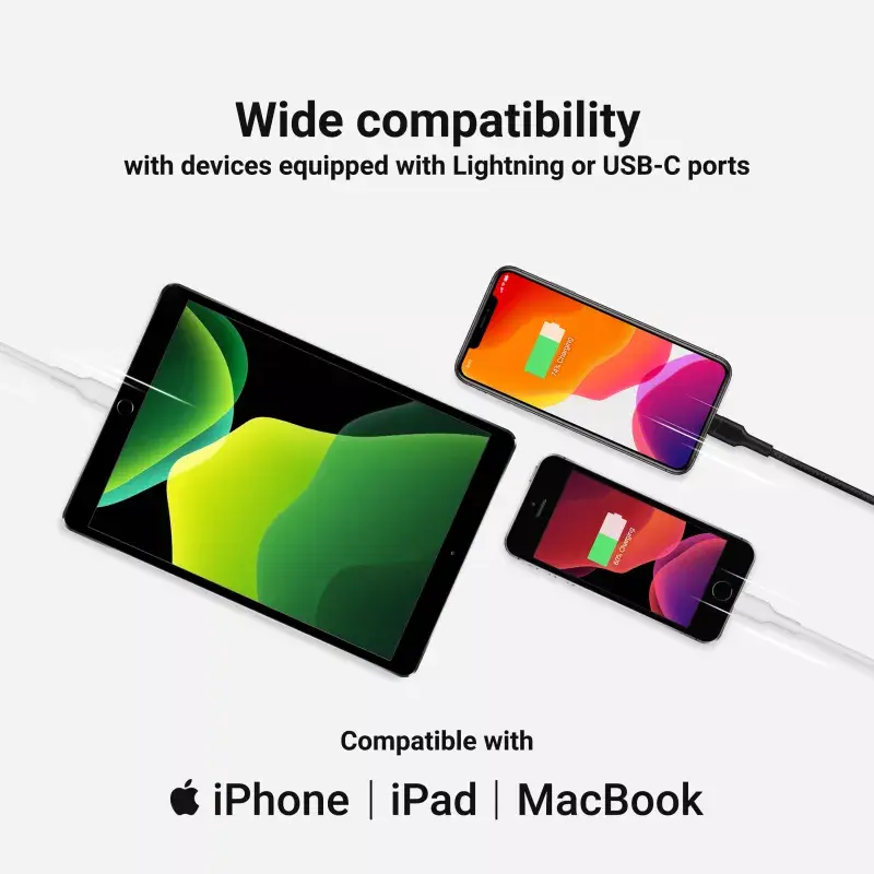 Kabel Grün Cell Lightning auf USB‑C 1 m, 29 W, weiß, Daten 480 Mbit/s