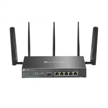 TP-Link Omada 4G+ Cat6 AX3000 Gigabit VPN Router, Wi-Fi 6 (802.11ax), Dual-Band (2,4 GHz / 5 GHz), Ethernet LAN, 4G, Schwarz, Desktop-/Mast-Router