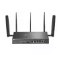 TP-Link Omada 4G+ Cat6 AX3000 Gigabit VPN Router, Wi-Fi 6 (802.11ax), Dual-Band (2,4 GHz / 5 GHz), Ethernet LAN, 4G, Schwarz, Desktop-/Mast-Router
