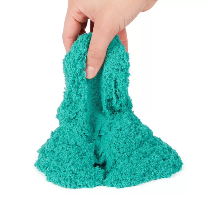Kinetic Sand , Schloss-Box mit 454 g türkisfarbenem Spielsand, Aufbewahrungsbehälter, sensorisches Spielzeug für Kinder ab 3 Jahren