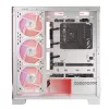 PC-Gehäuse MODECOM Volcano SPACE APEX ARGB MIDI Tower Weiß – Stahl, Seitenfenster, ARGB-Lüfter, USB-C