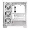 PC-Gehäuse MODECOM Volcano SPACE APEX ARGB MIDI Tower Weiß – Stahl, Seitenfenster, ARGB-Lüfter, USB-C