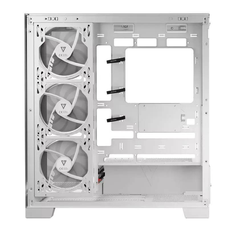 PC-Gehäuse MODECOM Volcano SPACE APEX ARGB MIDI Tower Weiß – Stahl, Seitenfenster, ARGB-Lüfter, USB-C