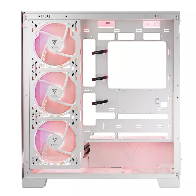 PC-Gehäuse MODECOM Volcano SPACE APEX ARGB MIDI Tower Weiß – Stahl, Seitenfenster, ARGB-Lüfter, USB-C