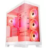 PC-Gehäuse MODECOM Volcano SPACE APEX ARGB MIDI Tower Weiß – Stahl, Seitenfenster, ARGB-Lüfter, USB-C
