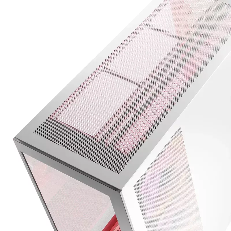 PC-Gehäuse MODECOM Volcano SPACE APEX ARGB MIDI Tower Weiß – Stahl, Seitenfenster, ARGB-Lüfter, USB-C