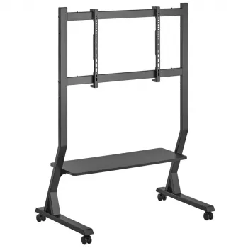 Bodenständer TECHLY 366983 für 45–90 Zoll Fernseher, schwarz, Stahl, Höhe 1026–1126 mm, max. VESA 800x400, Belastung 60 kg