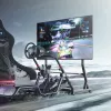 Bodenständer TECHLY 366983 für 45–90 Zoll Fernseher, schwarz, Stahl, Höhe 1026–1126 mm, max. VESA 800x400, Belastung 60 kg