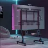 Bodenständer TECHLY 366983 für 45–90 Zoll Fernseher, schwarz, Stahl, Höhe 1026–1126 mm, max. VESA 800x400, Belastung 60 kg