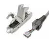 Werkzeugloser RJ45-Stecker QOLTEC 54540 CAT6 STP für geschirmte Ethernet-Kabel