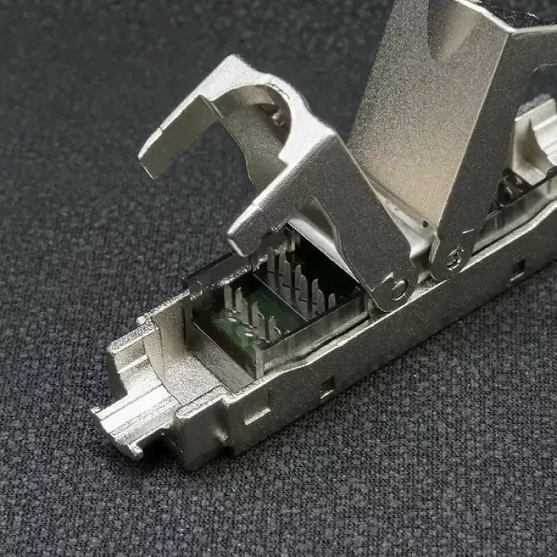 Werkzeugloser RJ45-Stecker QOLTEC 54540 CAT6 STP für geschirmte Ethernet-Kabel