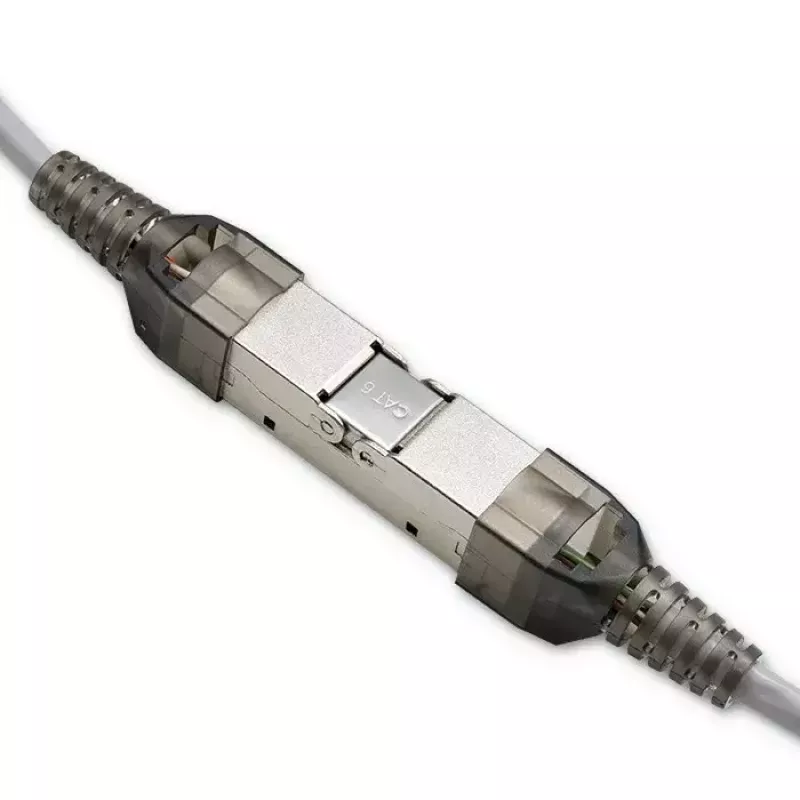Werkzeugloser RJ45-Stecker QOLTEC 54540 CAT6 STP für geschirmte Ethernet-Kabel