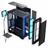 PC-Gehäuse MODECOM Horizon ARGB FLOW MIDI Schwarz — E-ATX-Unterstützung, gehärtetes Glas, ARGB, USB-C, max. GPU 400 mm