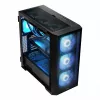 PC-Gehäuse MODECOM Horizon ARGB FLOW MIDI Schwarz — E-ATX-Unterstützung, gehärtetes Glas, ARGB, USB-C, max. GPU 400 mm
