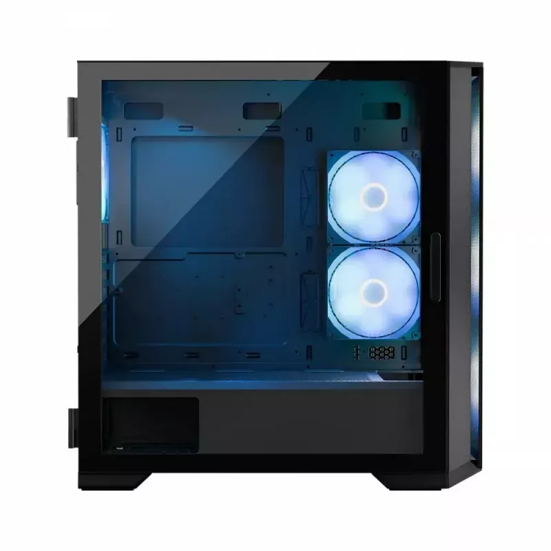 PC-Gehäuse MODECOM Horizon ARGB FLOW MIDI Schwarz — E-ATX-Unterstützung, gehärtetes Glas, ARGB, USB-C, max. GPU 400 mm