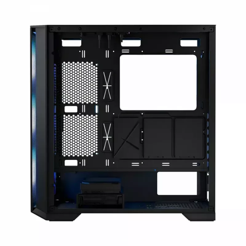 PC-Gehäuse MODECOM Horizon ARGB FLOW MIDI Schwarz — E-ATX-Unterstützung, gehärtetes Glas, ARGB, USB-C, max. GPU 400 mm