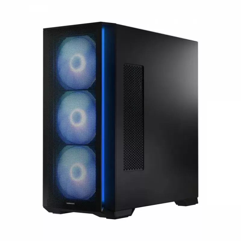 PC-Gehäuse MODECOM Horizon ARGB FLOW MIDI Schwarz — E-ATX-Unterstützung, gehärtetes Glas, ARGB, USB-C, max. GPU 400 mm