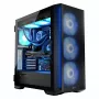 PC-Gehäuse MODECOM Horizon ARGB FLOW MIDI Schwarz — E-ATX-Unterstützung, gehärtetes Glas, ARGB, USB-C, max. GPU 400 mm