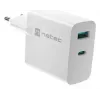 NATEC kabelgebundenes AC-Ladegerät für Mobilgeräte NUC-2142, USB-C PD 3.0 + USB-A, 5–20 V bis 3 A, 45 W, weiß