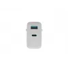 NATEC kabelgebundenes AC-Ladegerät für Mobilgeräte NUC-2142, USB-C PD 3.0 + USB-A, 5–20 V bis 3 A, 45 W, weiß