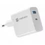 NATEC kabelgebundenes AC-Ladegerät für Mobilgeräte NUC-2142, USB-C PD 3.0 + USB-A, 5–20 V bis 3 A, 45 W, weiß