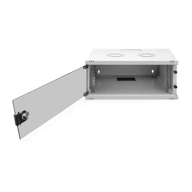 DIGITUS 4U Wandmontageschrank - SOHO unmontiert 241x540x400mm Vollglas-Fronttür grau