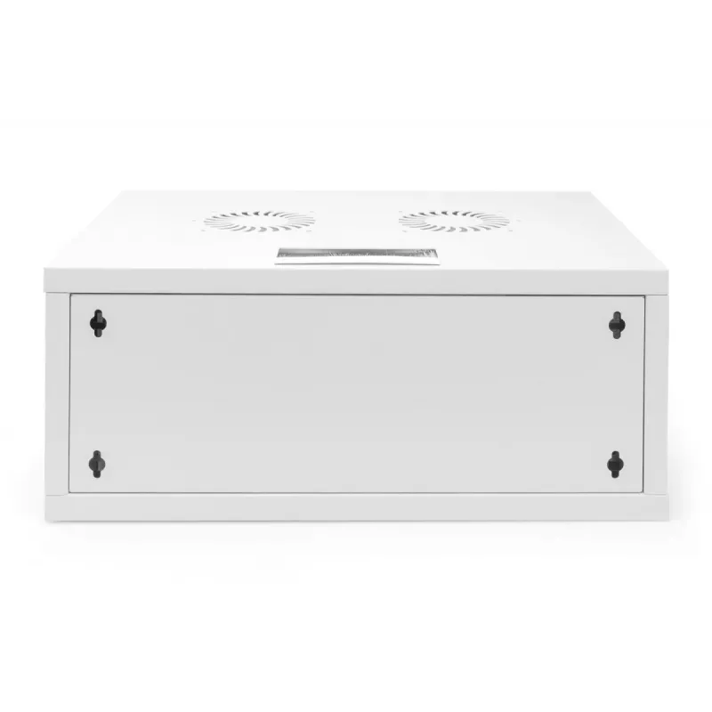 DIGITUS 4U Wandmontageschrank - SOHO unmontiert 241x540x400mm Vollglas-Fronttür grau