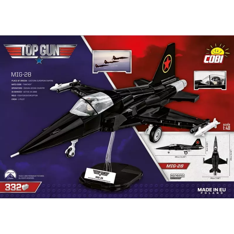 Baukasten Cobi Top Gun MiG-28 5859 Modellbausatz im Maßstab 1:48, Sammler-Bausteinset