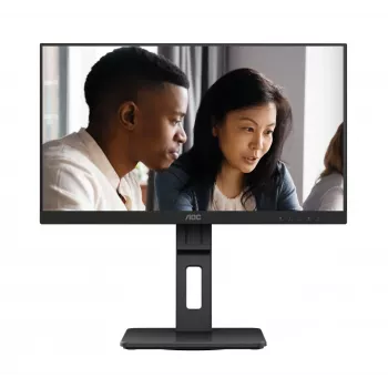 AOC 22E2UMF 21,5 Zoll (54,6 cm) VA-Monitor, 1920 x 1080 Full HD, 75 Hz, 4 ms, HDMI, DisplayPort, VGA, USB-Hub, Lautsprecher, Pivot, höhenverstellbar, Schwarz