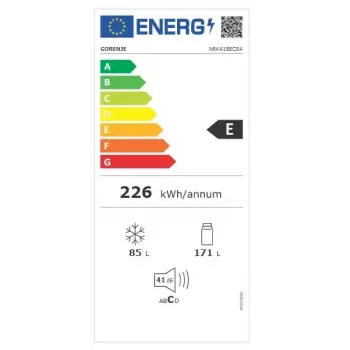 Freistehender Kühl-Gefrierschrank Gorenje NRK 418 ECS4 – 256 l Gesamtvolumen, Kühlteil 171 l No Frost, Gefrierteil 85 l, 41 dB, Energieklasse E