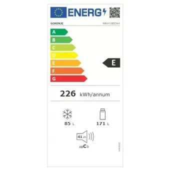 Freistehender Kühlschrank Gorenje NRK418ECW4 — 256 L Gesamt, 171 L Kühlteil, 85 L Gefrierteil, No Frost, Multi-Airflow, weiß
