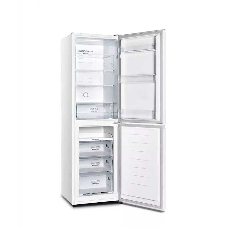 Freistehender Kühlschrank Gorenje NRK418ECW4 — 256 L Gesamt, 171 L Kühlteil, 85 L Gefrierteil, No Frost, Multi-Airflow, weiß