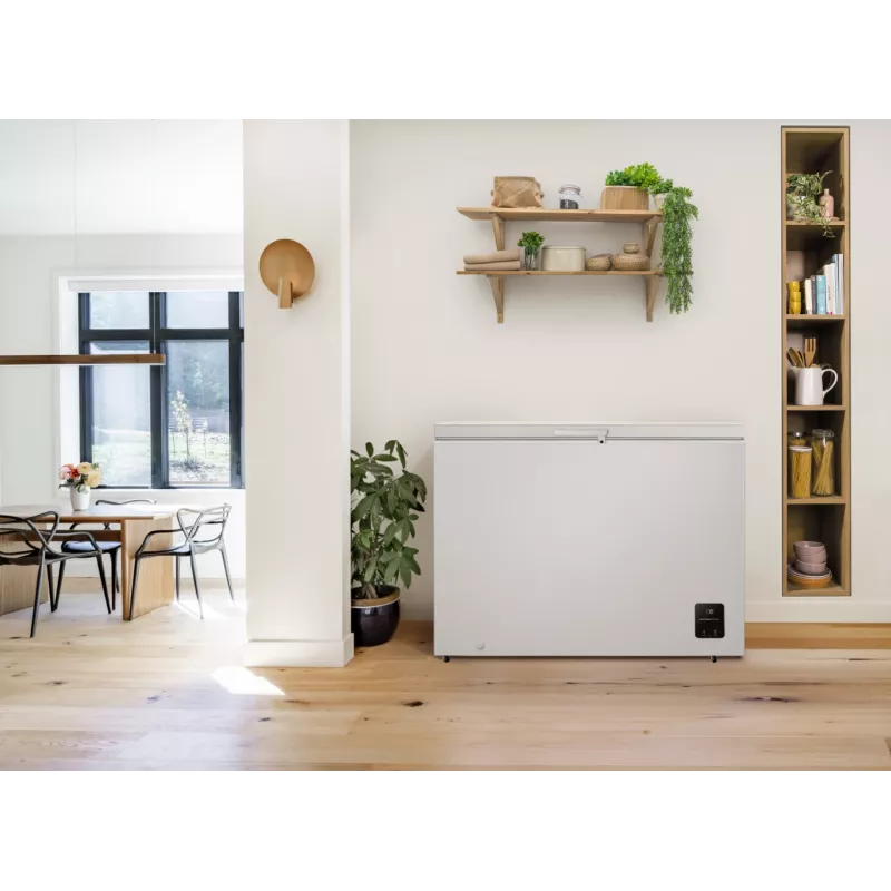 Gefriertruhe Gorenje FH30EAW — 297 L netto, Energieklasse E, freistehend, Display, weiß