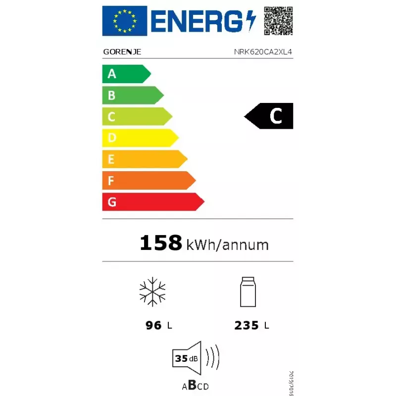 Gorenje NRK620CA2XL4 freistehende Kühl-Gefrier-Kombination, Gefrierfach unten, 331 l (235 l + 96 l), No Frost Plus, Energieklasse C, Grau