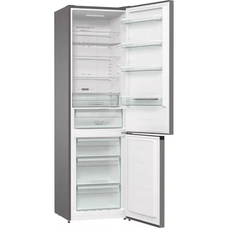 Gorenje NRK620CA2XL4 freistehende Kühl-Gefrier-Kombination, Gefrierfach unten, 331 l (235 l + 96 l), No Frost Plus, Energieklasse C, Grau
