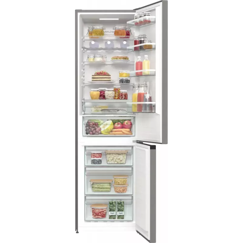 Gorenje NRK620CA2XL4 freistehende Kühl-Gefrier-Kombination, Gefrierfach unten, 331 l (235 l + 96 l), No Frost Plus, Energieklasse C, Grau