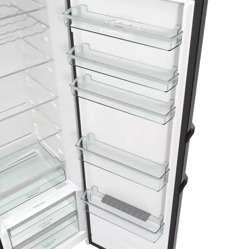 Freistehender Kühlschrank Gorenje R619EABK6, 398 L, schwarz, LED-Anzeige, Klasse E, 1850×595×663 mm
