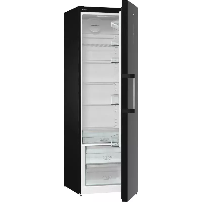 Freistehender Kühlschrank Gorenje R619EABK6, 398 L, schwarz, LED-Anzeige, Klasse E, 1850×595×663 mm