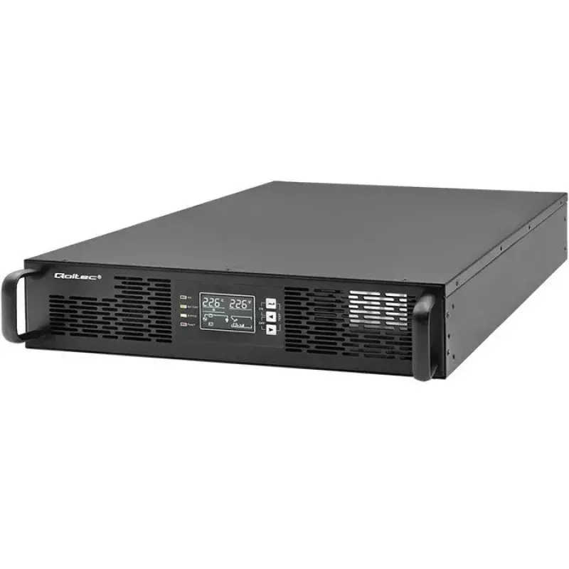 Rack-USV QOLTEC 52286 2 kVA (2000 W) Leistungsfaktor 1,0, rackmontierbar