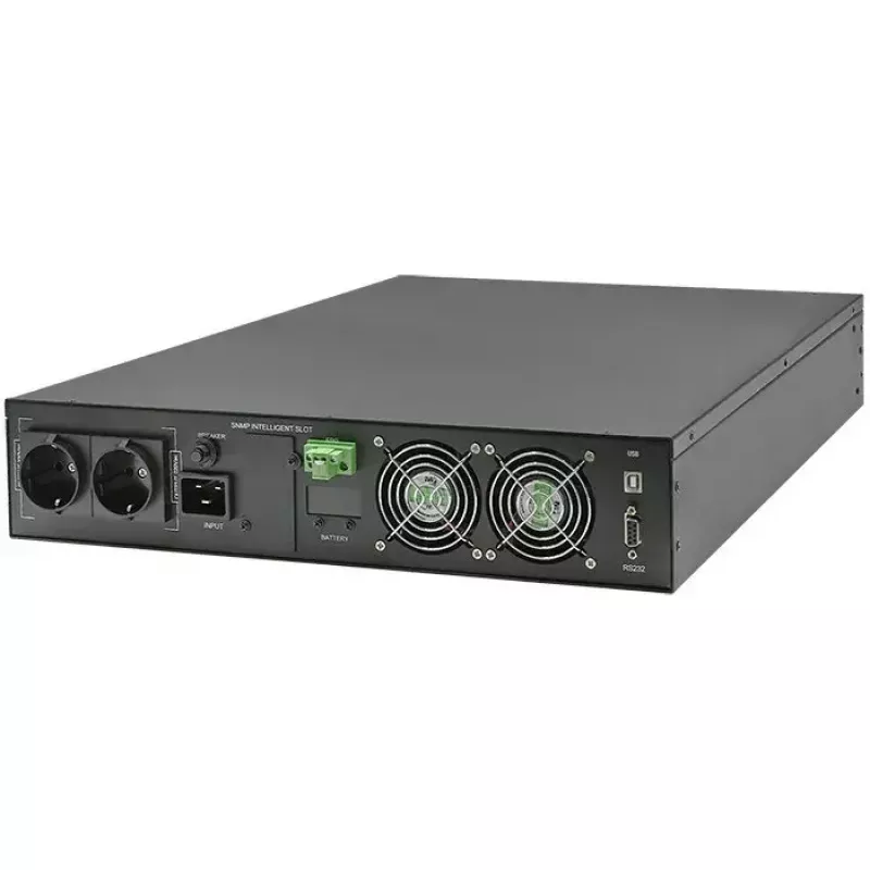 Rack-USV QOLTEC 52286 2 kVA (2000 W) Leistungsfaktor 1,0, rackmontierbar