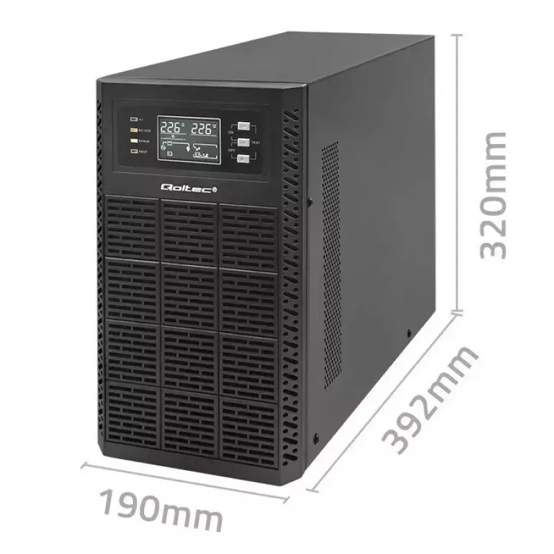 Unterbrechungsfreie Stromversorgung QOLTEC 52282 3kVA Line-Interactive mit LCD-Anzeige