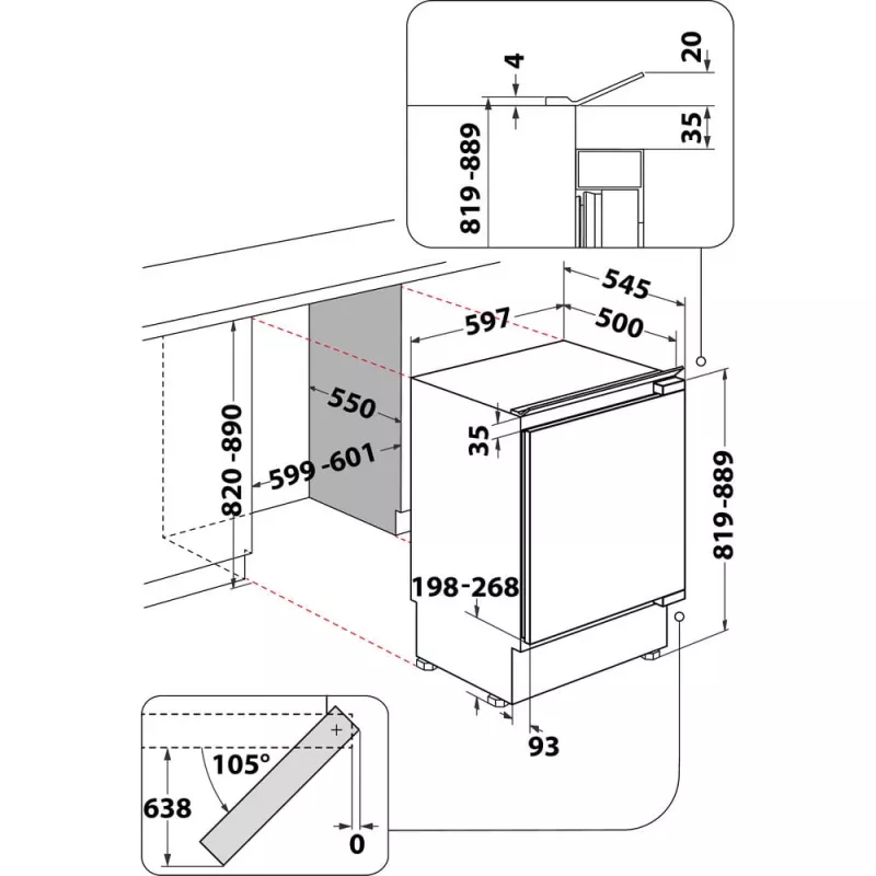Whirlpool WBUFZ011 Gefrierschrank Unterbaufähig 91 L
