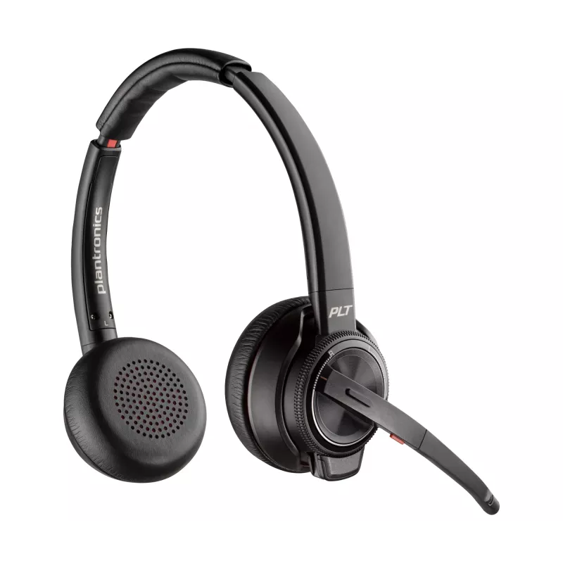 HP Poly Savi 8220 Office Stereo DECT 1880-1900 MHz Headset, Schwarz, Mexiko, Aktiv, Windows 10, Windows 11, MacOS, 300 g