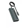 ICY BOX IB-HUB1457-C31 USB 3.2 Gen 1 (3.1 Gen 1) Type-C 10000 Mbit/s Blau, Grau