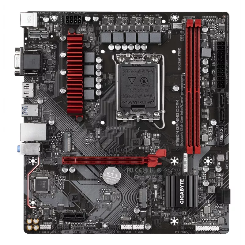 GIGABYTE B760M GAMING DDR4 Motherboard - Unterstützt Intel Core 14. Gen CPUs, 6+2+1 Phasen Digital VRM, bis zu 5333MHz DDR4 (OC), 2xPCIe 4.0 M.2, 2.5GbE LAN, USB 3.2 Gen1