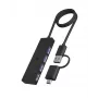 ICY BOX IB-HUB1424-C3 USB 3.2 Gen 1 (3.1 Gen 1) Type-A + Type-C 5000 Mbit/s Schwarz