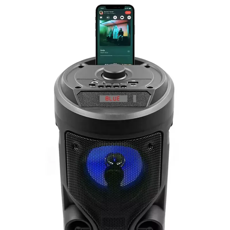 Tragbarer Stereolautsprecher SQUEAK SQ1004 Harmony BT 5.0, 40W RMS, Bluetooth 5.0, FM, LED, 8h Akku, Schwarz