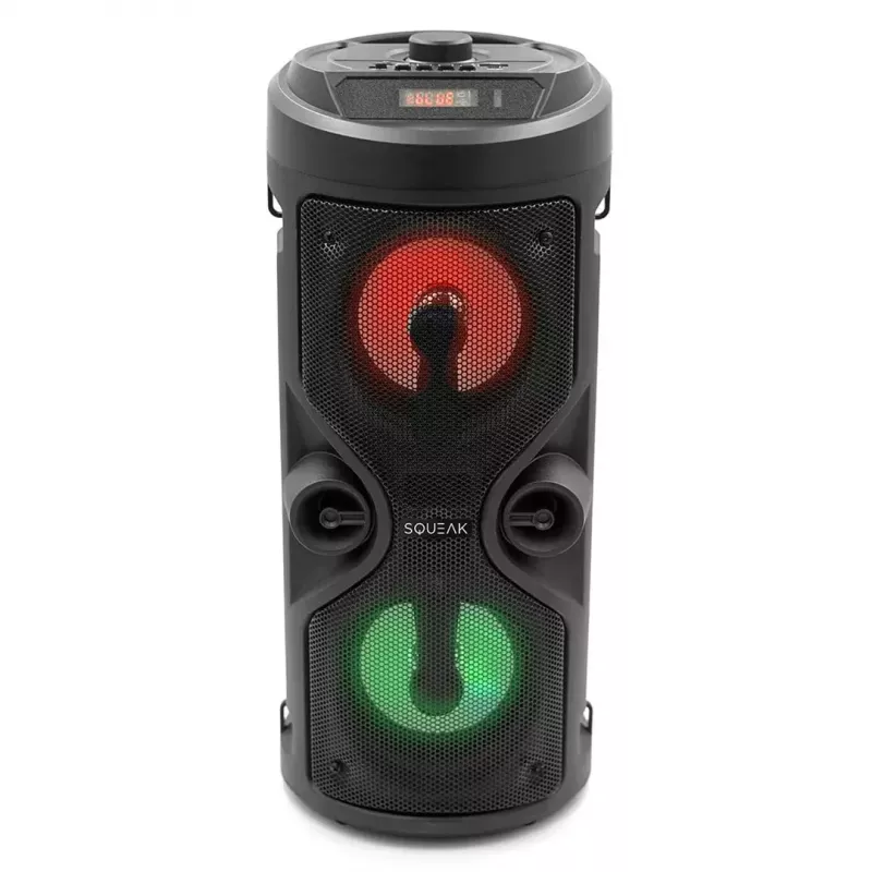 Tragbarer Stereolautsprecher SQUEAK SQ1004 Harmony BT 5.0, 40W RMS, Bluetooth 5.0, FM, LED, 8h Akku, Schwarz