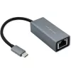 Qoltec 50352 RJ-45-Schnittstellenkarte USB Typ-C Buchse Grau