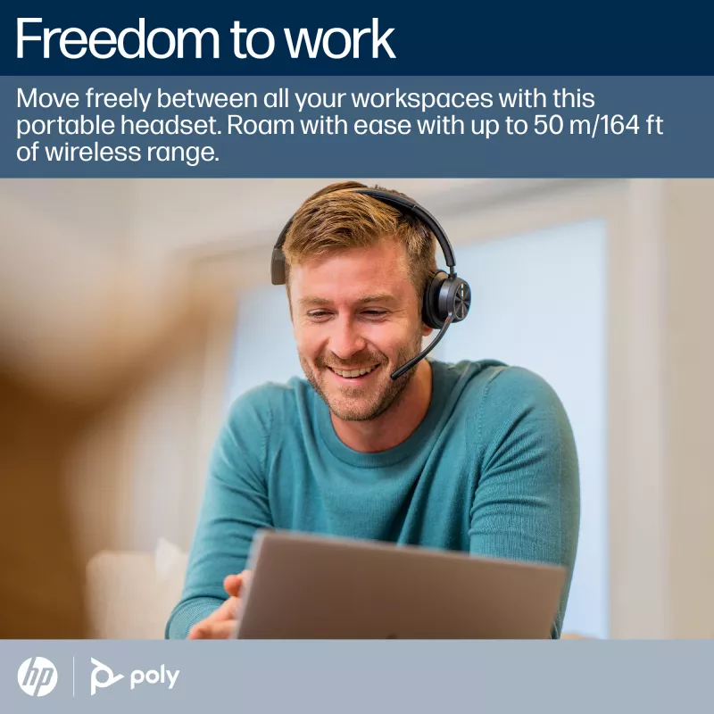HP Poly Voyager 4310-M Microsoft Teams zertifiziertes USB-C-Headset +BT700-Dongle +Ladestation